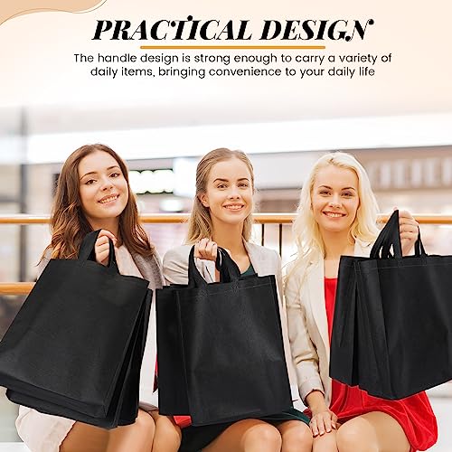 Amylove 80 Pcs Non Woven Tote Bags Bulk Large Reusable Gift Bag Reusable Grocery Bags, 15 x 11. 8 x 4 Inches - color: Black
