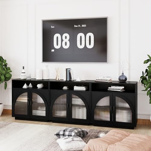 Sideboard Buffet Cabinet with Storage & Acrylic Doors - color: Sideboard-black-04