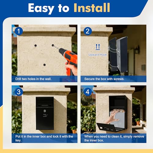 Wall Mounted Trash Can Outdoor Commercial Receptacles Container Disposal Outdoor Vertical Trash Can for Hotel Café Bar Shopping Centre Courtyard Indoor Black - size: Medium—Ⅱ