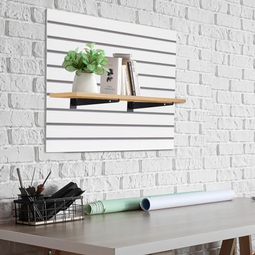 Slatwall Shelf Brackets Metal - 12” Slat Wall Shelf Brackets with Lip Slatwall Accessories 12pcs (12)