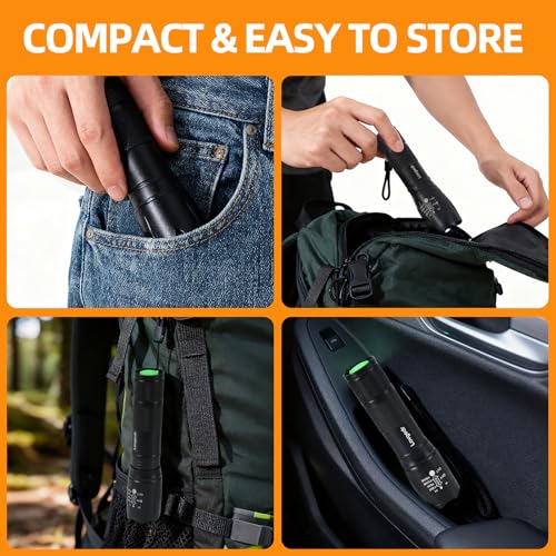 6 Pack 2-in-1 Dual Light LED Flashlight, White & UV Black Light, High Lumens LED Torch, Portable Flashlight for Pet Urine Detection, Resin Curing, Leak Detection, Camping, Inspection & Emergency