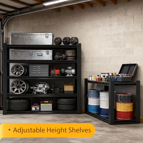 5000Garage Shelving, Heavy Duty Storage Shelves Metal Shelf Unit Adjustable Industrial Storage Racks for Shop,Warehouse,Basement (72 * 62 * 24) - size: 72"H x 62"W x 24"D