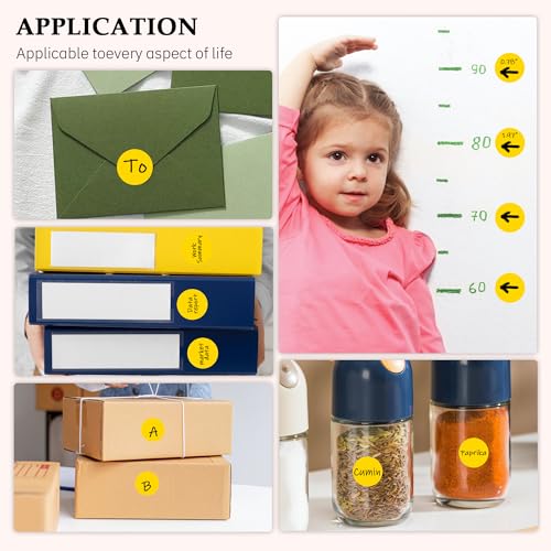 PARLAIM 3/4 Inch Coding Circle Sticker Labels,Pack of 1050 Round Color Code Dot Labels Stickers for Home Office Marking,Organizing(Yellow) - color: Yellow