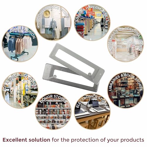 1000 RF 8.2Mhz Cosmetics Clear Security Label 2.55 x 0.78 inch (65x20mm) Checkpoint Compatible – Practical and Effective Anti-Theft Label for EAS Loss Prevention Systems by Bullseye Protection