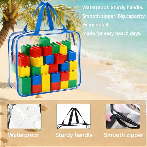 8 Packs Clear Toy Storage Bags, Blue - color: Blue, size: 8 Packs
