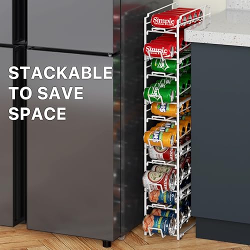 Simple Houseware 2-Pack Stackable Beverage Soda Can Dispenser Rack, White - color: White, size: Standard
