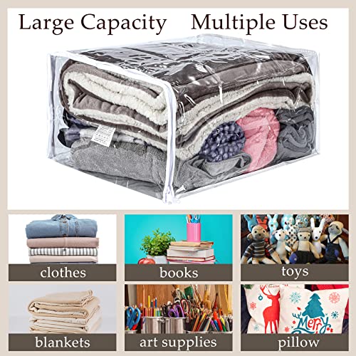 Shappy 6 Packs Clear Plastic Storage Bags with Zipper, 18 x 15 x 9 Inch - size: 18 x 15 x 9 Inch