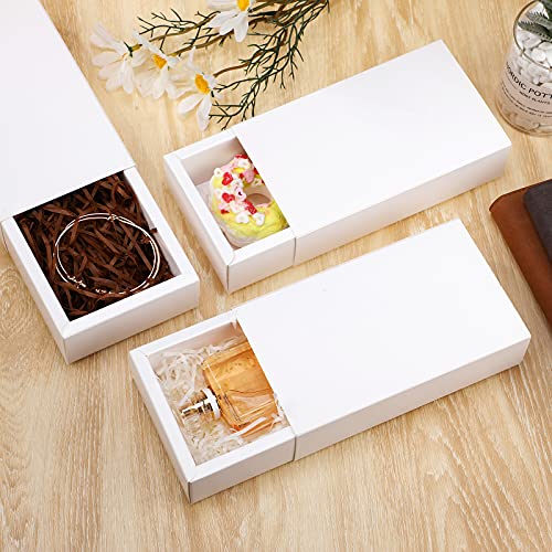 Zonon 30 Pieces Kraft Paper Drawer Box Small Crafts Cardboard Box,White - color: White