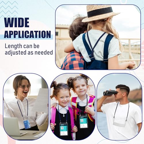 Patelai 400 Pack Double Clip Lanyards Bulk Face Mask Lanyards, Navy Blue - color: Navy Blue