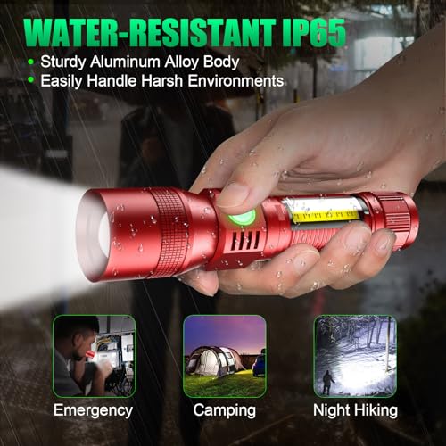 AdamStar Black Light Flashlight, 3 in-1 Rechargeable Flashlights, UV Light Magnetic LED Flashlight High Lumens, 7 Mode Camping Waterproof Flashlight for Pet Urine Detection (1pack Red) - color: 1pack Red