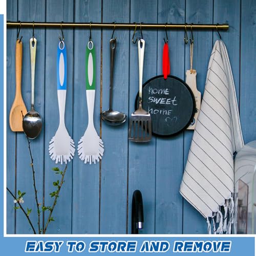 Hsei 6 Pcs Kitchen Scrub Dish Brush Bulk, Blue, Green - color: Blue and Green