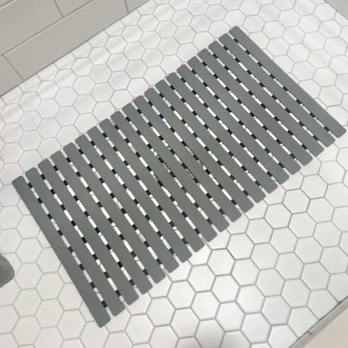 BEMISO Shower Mat Non Slip Bathtub Mat 27.5 x 15.7 Inch Bath Mat for Tub - color: Gray, size: 27.5 x 15.7 inches