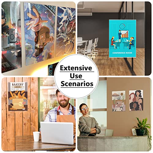 MaxGear Acrylic Sign Holder 11 x 17 Wall Mount with Tape, 6 Pack, Vertical - size: 11"x17"-6Pack