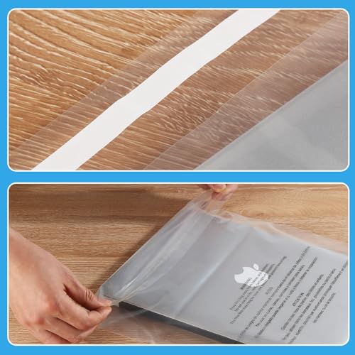 iMailer - 100 Pcs - 12" x 15" Poly Bags with Suffocation Warning Self Seal- Clear Shipping Bags 1.6 Mil for Clothing, Shirts, Packaging - Permanent Adhesive - size: 12" x 15", style: Permanent Glue