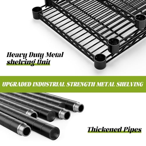 45" Small Wire Shelving Unit, 3-Tier Utility Storage Rack - color: Black, size: 45" L x 20" W x 47" H
