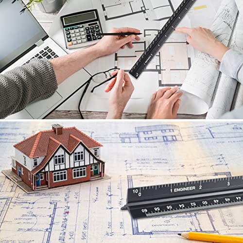 Architectural and Engineering Scale Ruler Set, Imperial Measurements 12'' - color: Black-A&E