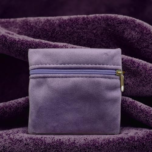 8pcs Small Velvet Jewelry Pouches with Zipper Gift Bags for Bracelet Necklace,Ring,Earrings,Earphone,Wedding Favors, Party Favors,Travel,3.94" X 3.94" (Purple) - color: Purple