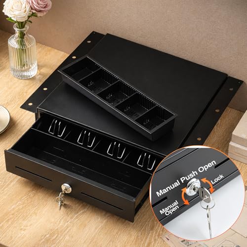 Geelin 13 Inch Manual Push Open Cash Register Drawer with Under Counter