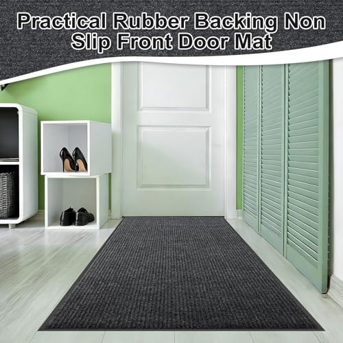 Tinideya 3×5ft Commercial Entrance Mat – Heavy Duty Runner Rug, Anti-Slip, Absorbent, Rubber Backing, High Traffic Indoor/Outdoor Floor Mat for Office, Retail, Restaurant, Lobby, Hallway, Home - size: 5' x 3'