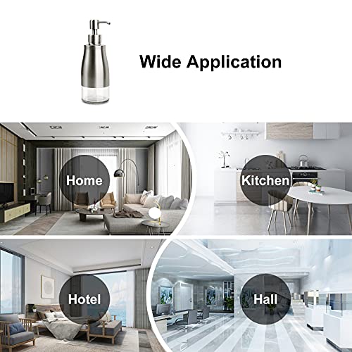 AUMIO 2-Pack Soap Dispenser Set, Brushed Nickel & Black with Glass Liner - color: Matte Black & Silver
