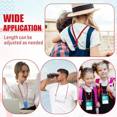 Patelai 400 Pack Double Clip Lanyards Bulk Face Mask Lanyards, Red - color: Red
