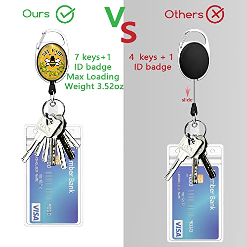 Giancomics Cute Teacher Lanyard for ID Badges Holder Retractable Badge Reel - color: Bee Kind
