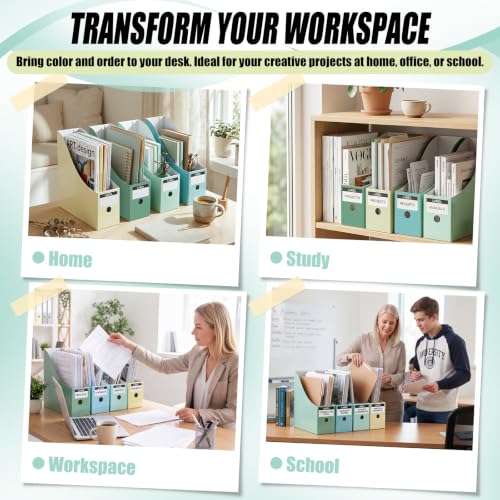 Thenshop 24 Pcs Magazine Files Cardboard Holders,Classic,Green Collection - color: Green Collection