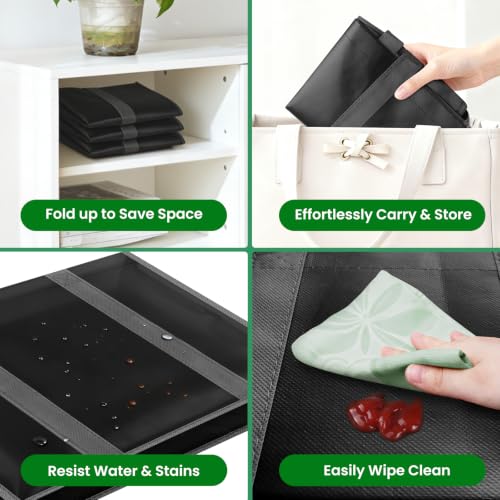 Reusable Grocery Bags for Shopping with Long Handles, 3 Pack, Black - size: 4 Pack