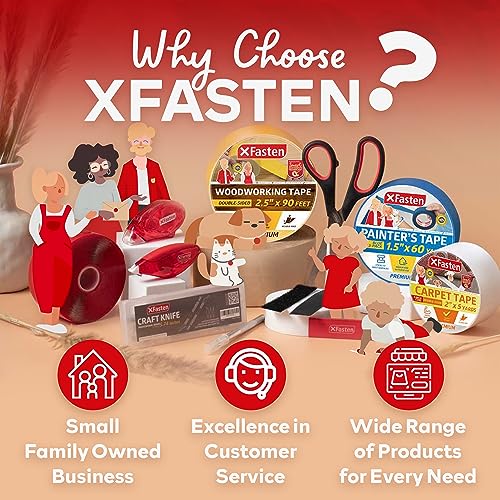 XFasten Filament Duct Tape, Transparent, 2 Inches x 30 Yards, Extreme Fiberglass Reinforced Cross Strapping Tape - size: 1 Pack (Single Roll)