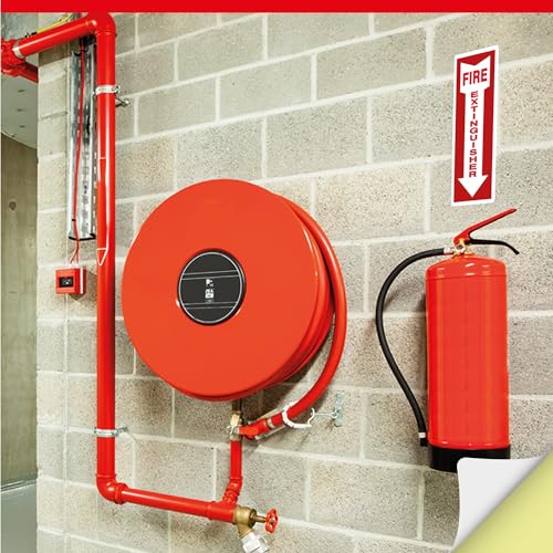 OLANZU Fire Extinguisher Decals and Labels for Wall, 5 Pack, 4x12" - size: Pack of 5