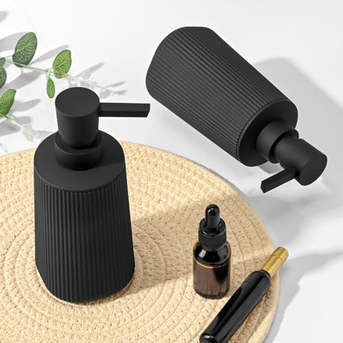 Black 2 Pack Hand Soap Dispensers Set - color: Black Set of 2