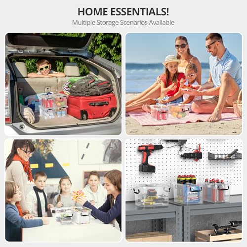 6 Pack 6 Qt Storage Bins with Lids,Small Storage Box with Latches