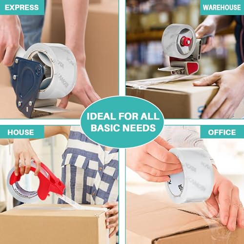 KAMOTA Packing Tape with Dispensers, 12 Rolls 2 Inch Wide Shipping Tape - size: 2"-12 Rolls