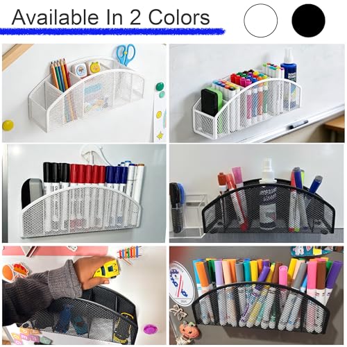 Magnetic Dry Erase Marker Holder for Whiteboard, 5 Slots Whiteboard Organizer with Strong Magnet, 10 Inch Storage Holder for Markers, Erasers, Pens and Classroom Supplies (White) - size: 5 Slots Magnetic Dry Erase Marker Holder(White)