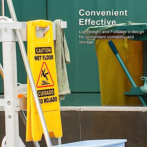 XPCARE 6 Pack 24 IN Caution Wet Floor Sign Bilingual Foldable Safety Sign
