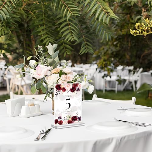 Acrylic Sign Holder 5 x 7, 10 Pack Clear Table Menu Vertical Display Stand Desktop Display Double Sided Stand Paper Holder Table Sign Suitable for Restaurants Office Store Show Fair