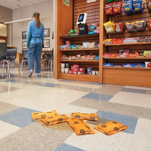 PIG Spill Alert Absorbent Pads in Dispenser Box | Pocket Spill Multipurpose Absorbent Pad | 5" W x 8" L | Absorbs up to 14.47 oz. per pad | 200 Pads per Box | High-Vis Orange | PM50840 - style: 200 pads