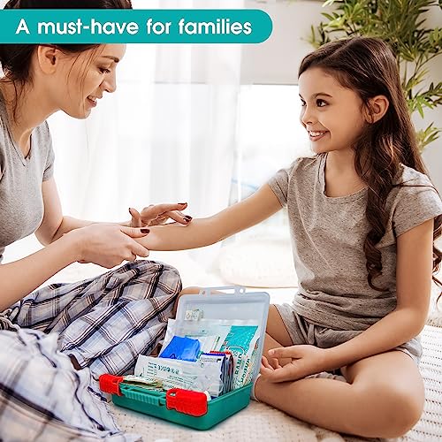 General Medi 110 Pieces Small First Aid Kit - HardCase First Aid Box - Contains Premium Medical Supplies for Travel, Home, Office, Vehicle, Camping, Workplace & Outdoor - size: 110 Pieces