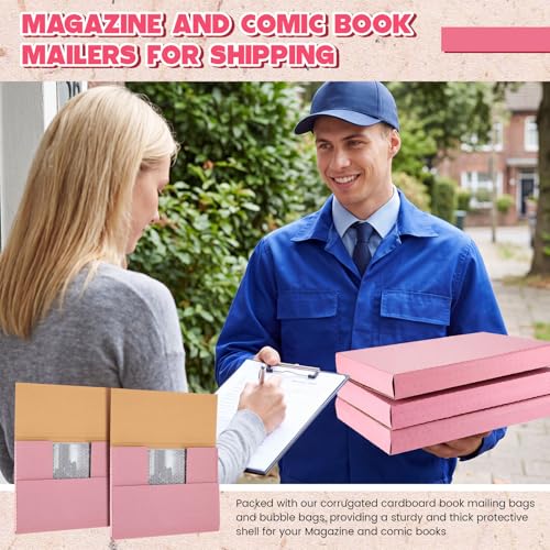 Fullhawl 30 Pack Comic Book Mailers,Pink,7.8 X 11 X 1.2 Inch - color: Pink, size: 7.8 x 11 x 1.2 Inch