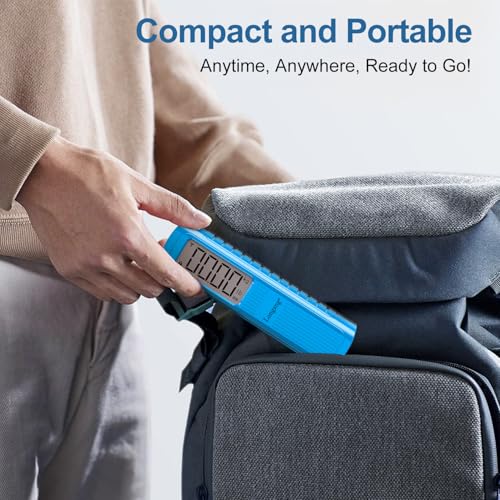 Battery-Free Digital Luggage Scale, 110lbs/50kg Portable Handheld Hanging Scale for Luggages, Suitcases, Backpacks & Bags, Easy Weighing for Travel, No Need Batteries (Blue) - color: Blue