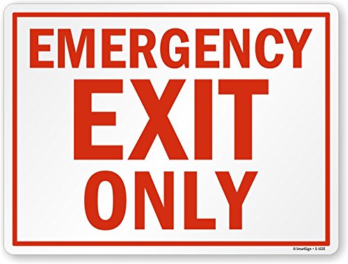 SmartSign “Emergency Exit Only” Sign | 18" x 24" Aluminum