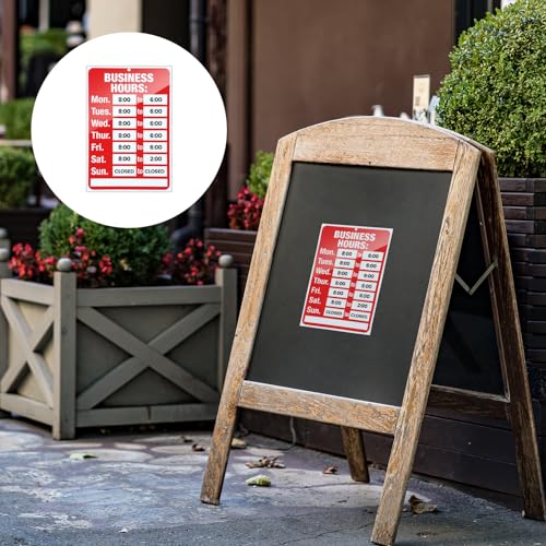 4 Pcs Store Hours Signs for Business, Business Hours Sign