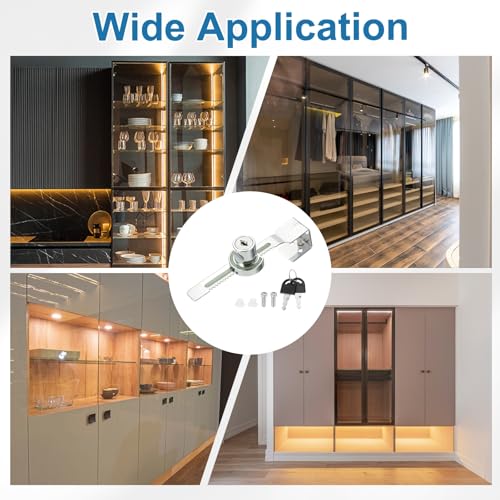 1" Luminous Sliding Glass Door Ratchet Lock Fit 0.39-0.79" Silver - color: Silver, size: 1 Inch