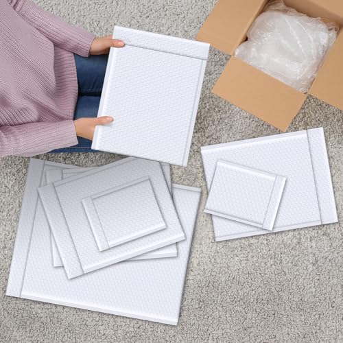 Fuxury Bubble Mailers 14.5x20" 15 Pack White Extra Large Padded Envelopes - color: White, size: 14.5x19" 15pcs