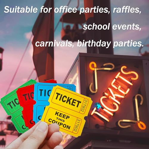 Homrelaxy 4800 Pairs Double Raffle Tickets, 50/50 Raffle Tickets Roll - size: 4rolls-4800