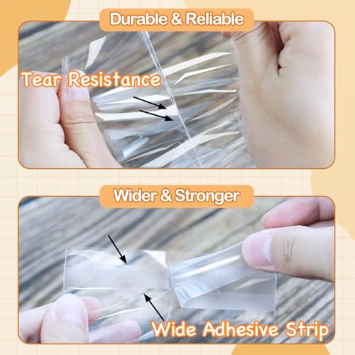 PigPotParty 3x5 in Small Cellophane Treat Bags, Self-Sealing, 100 Pcs - color: 3"x5" (100pcs)