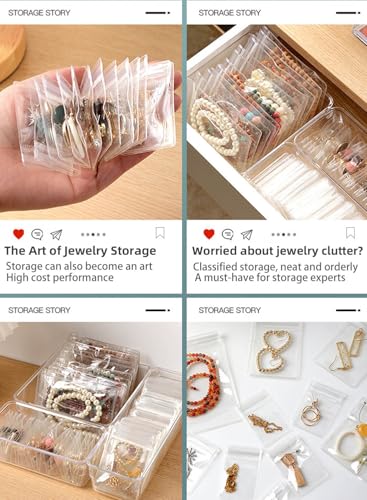 100Pcs Anti Tarnish Jewelry Bags Clear Pvc Jewelry Storage Pouches with Zipper Plastic Packing for Earrings (Clear Pvc Ring Bag 1.58x2.37 in) - color: 100Pcs Clear Pvc Ring Bag 1.58x2.37 in