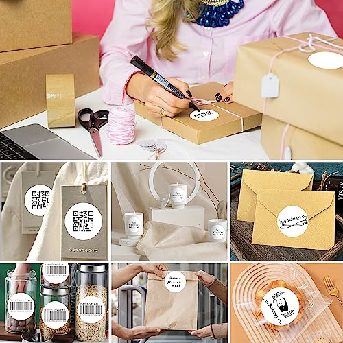 PARLAIM 2 Inch Round Direct Thermal Labels,Self-Adhesive Circle Sticker Labels for Thermal Printer,700 per/Roll Color Code Stickers for Office Business((White) - color: White