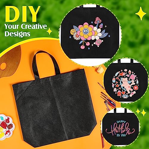 Silkfly 200 Pieces Non Woven Tote Bag Bulk Large Reusable Shopping Bag Gift Grocery Bags with Handles Fabric Blank Tote Bag