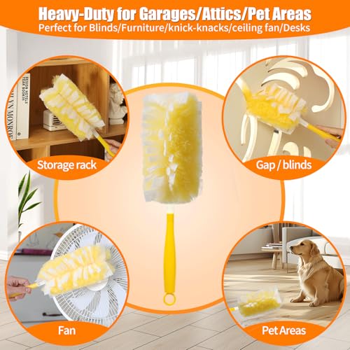 50 Count 360° Heavy Duty Duster Refills Compatible with Swiffer, Larger Size-Extra Thick Electrostatic Disposable dusters Refill for Electronics, Furniture, Blinds, Ceiling Fans, Unscented